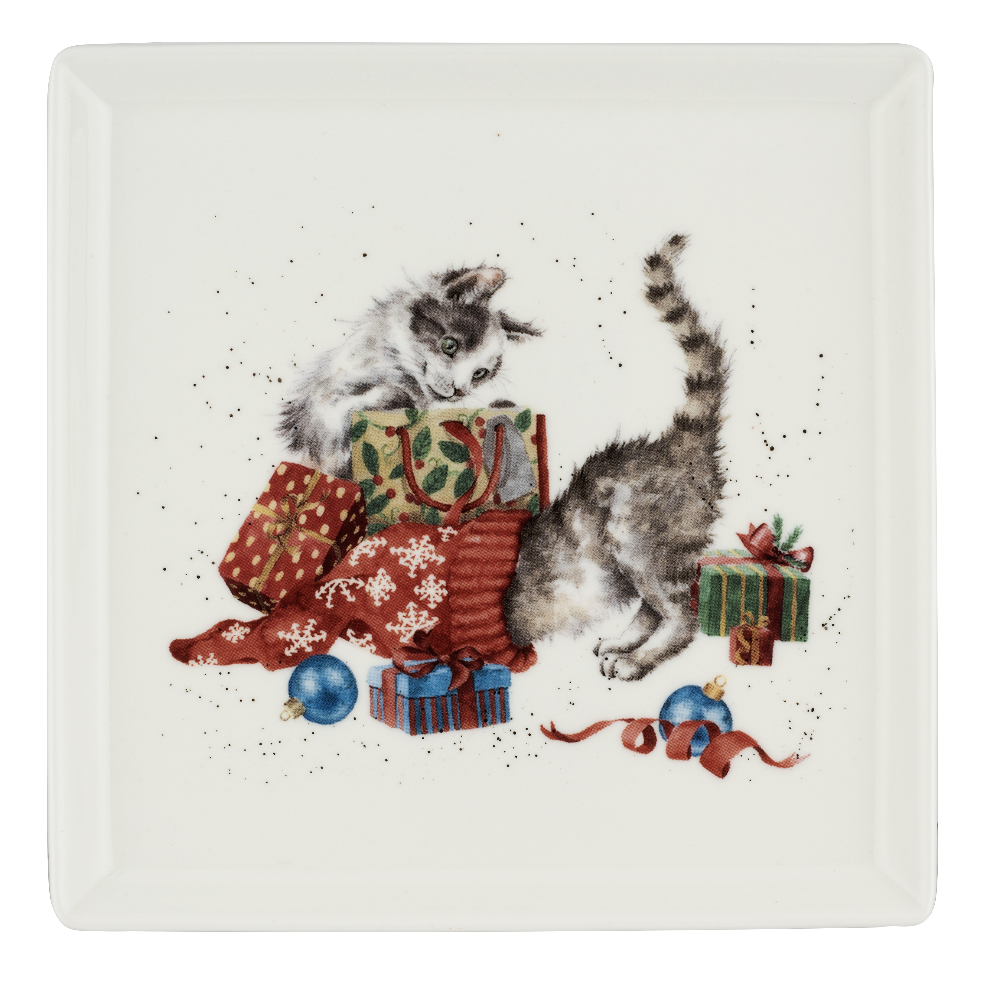 Wrendale Designs Purr-fect Gift Square 9 Inch Plate, Kitten image number null